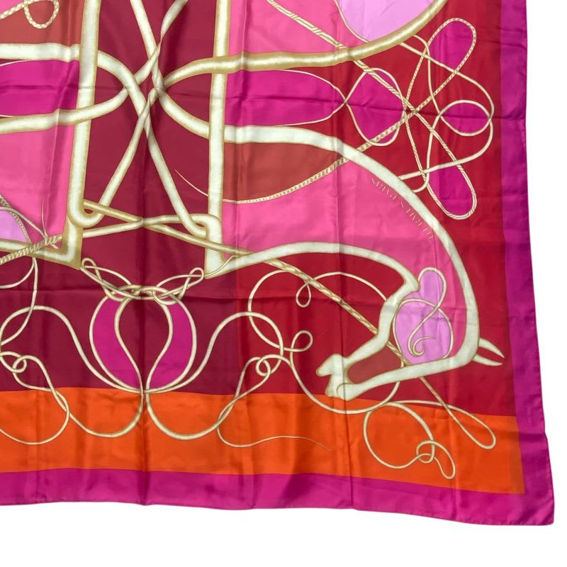 Hermes Carre 140 Scarf Silk Large Coup De Fouet Whip Pink
