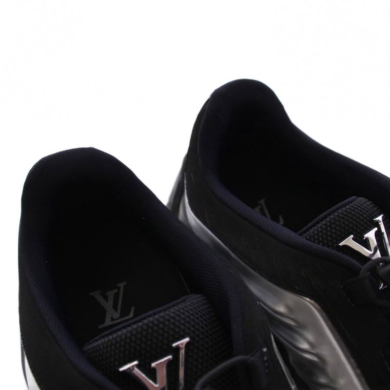 Louis Vuitton Millennium Line Sneakers 9 Silver Color Black KH