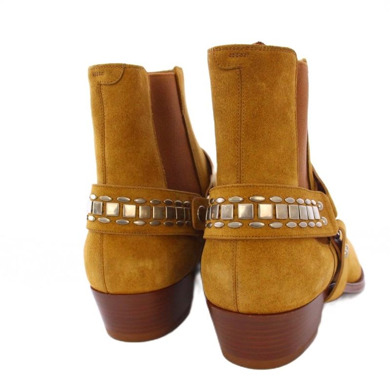 Celine Camargue Biker Chelsea Boots Short Side Gore Suede 43 Brown KH