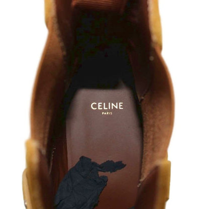 Celine Camargue Biker Chelsea Boots Short Side Gore Suede 43 Brown KH