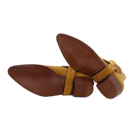 Celine Camargue Biker Chelsea Boots Short Side Gore Suede 43 Brown KH