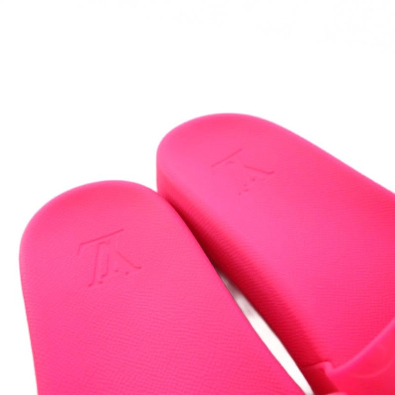 Louis Vuitton Waterfront Line Monogram Rubber Sandals 7 Pink KH