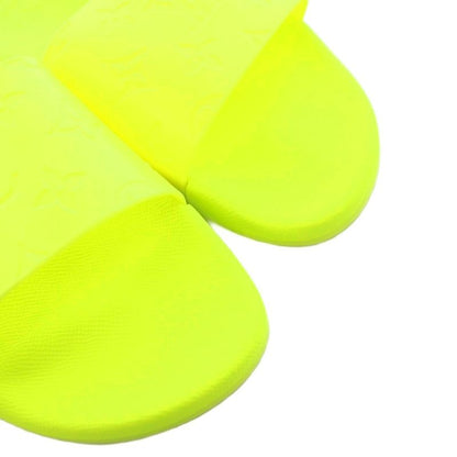 Louis Vuitton Waterfront Line Monogram Rubber Sandals 7 Fluorescent Yellow KH