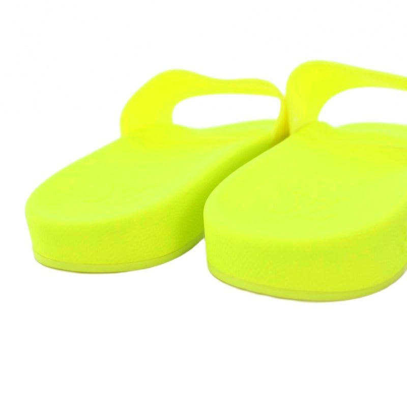 Louis Vuitton Waterfront Line Monogram Rubber Sandals 7 Fluorescent Yellow KH