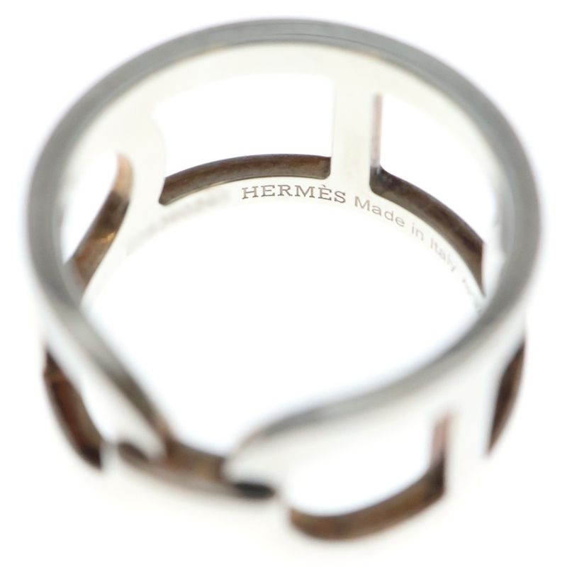 Hermes Ever Chaine D'ancre Ring Silver Size 54