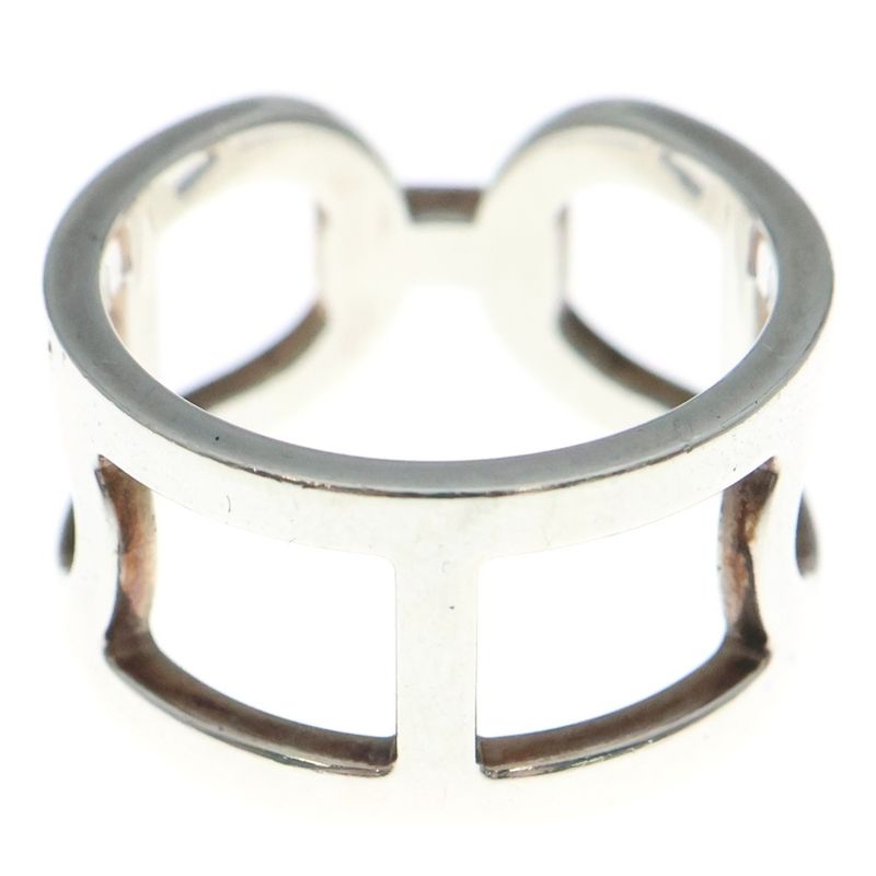 Hermes Ever Chaine D'ancre Ring Silver Size 54