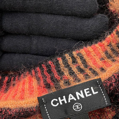 Chanel Knit Leopard Sweater Cashmere Mohair Thigh 36 Top Brown Black Pink