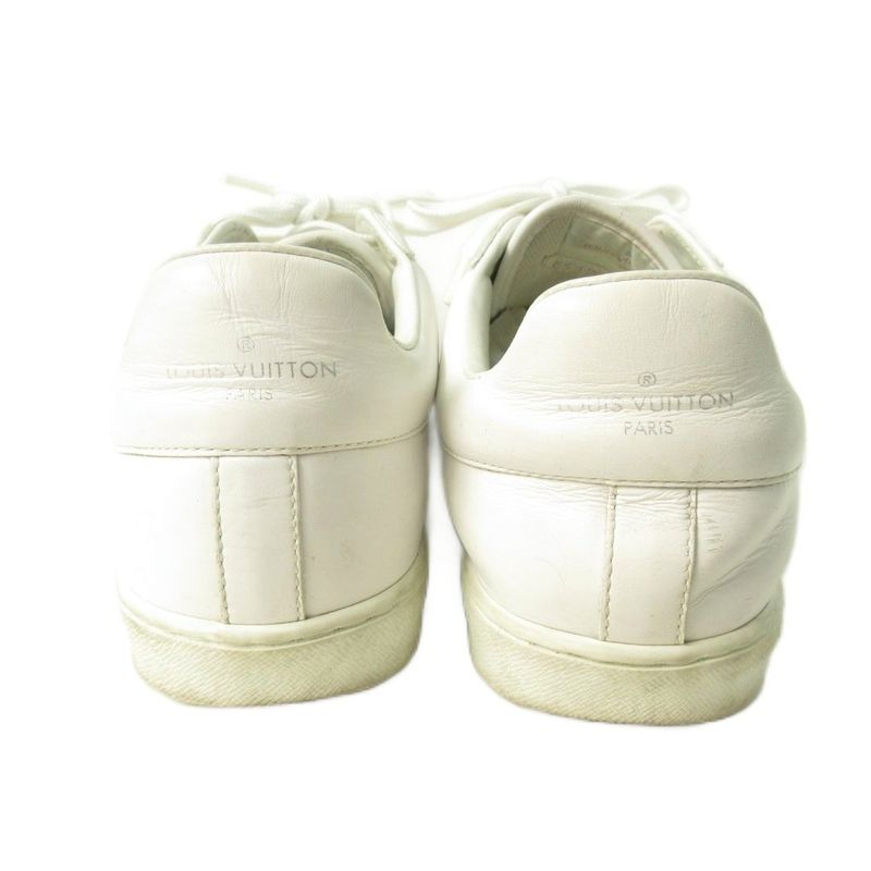 Louis Vuitton Luxembourg Monogram Sneakers Leather Low Cut White Ms1200 5.5