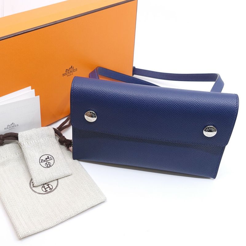 Hermes Nap To Go- K Stamp Manufactured In 2025 Blue-navy- Shoulder-bag