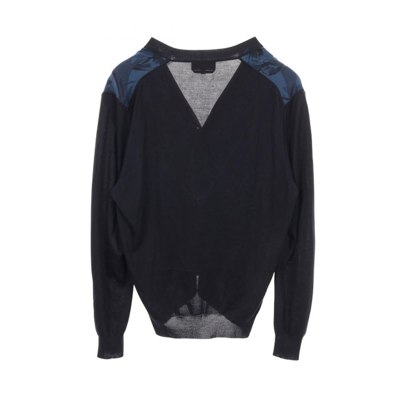 Hermes Cardigan Navy Silk Cardigan Men's Used A