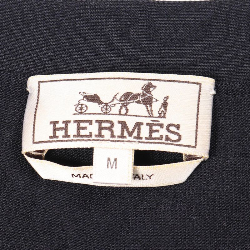 Hermes Cardigan Navy Silk Cardigan Men's Used A