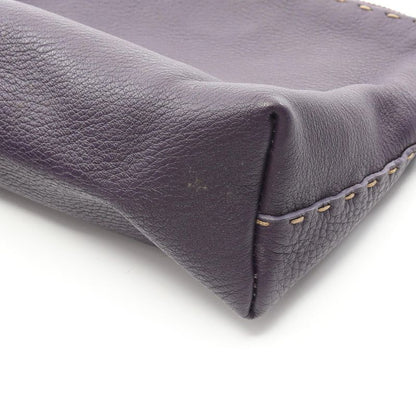 Fendi Pouch Selleria 8n0037 Purple Leather Selleria Pouch Ladies Used B
