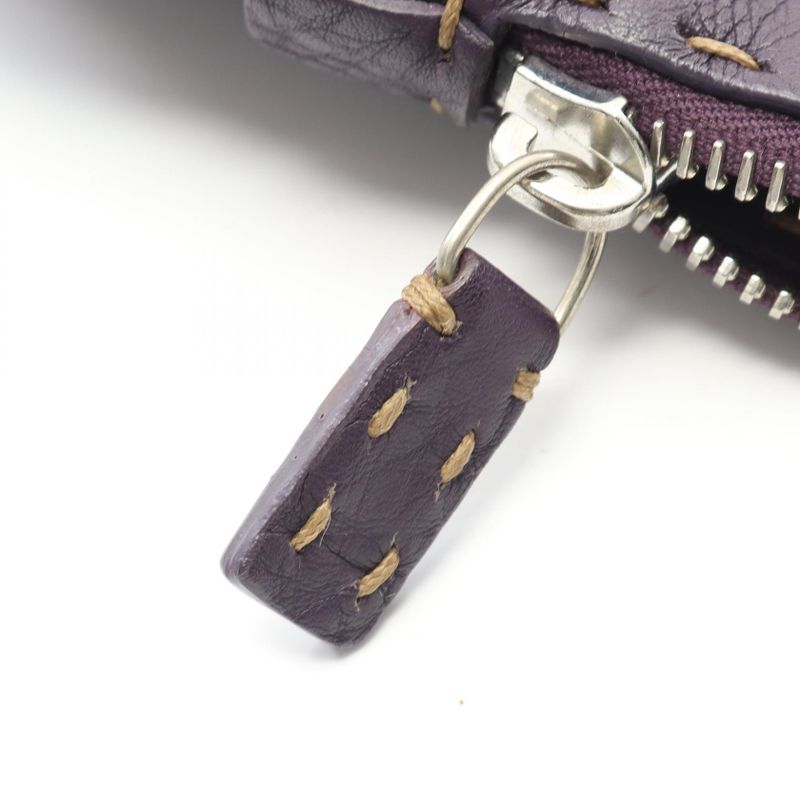 Fendi Pouch Selleria 8n0037 Purple Leather Selleria Pouch Ladies Used B