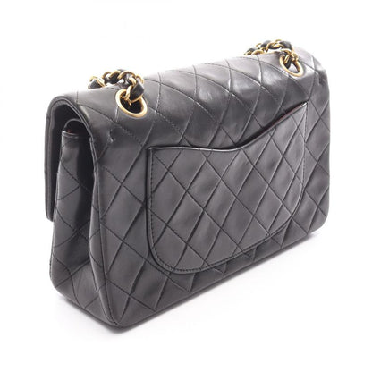 Chanel Shoulder Bag Matelasse W Flap Black Lambskin Matelasse Double Flap Chain