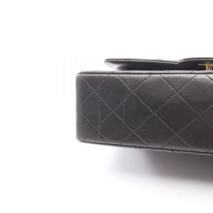 Chanel Shoulder Bag Matelasse W Flap Black Lambskin Matelasse Double Flap Chain