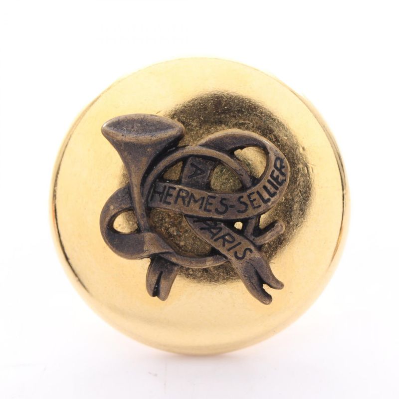 Hermes Earring Horn GP (gold Plated) Earring Ladies Used A