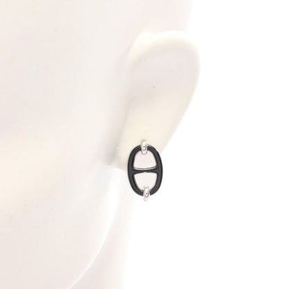 Hermes Earrings Mini Maillon Stainless Steel Earrings Women's Used A