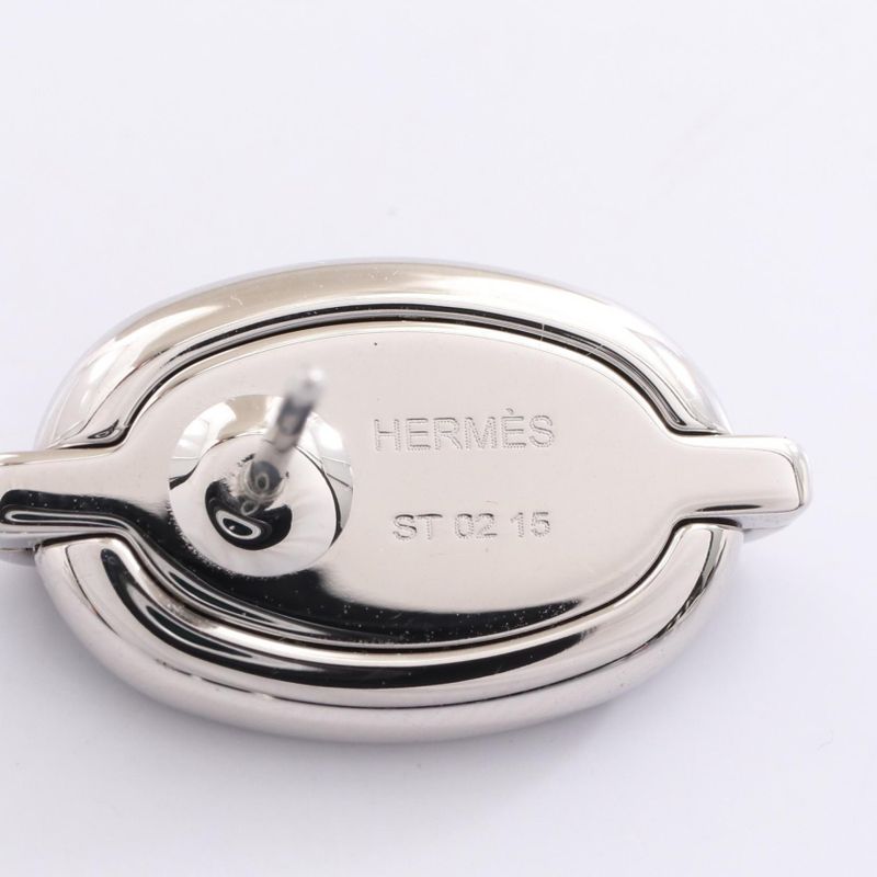 Hermes Earrings Mini Maillon Stainless Steel Earrings Women's Used A