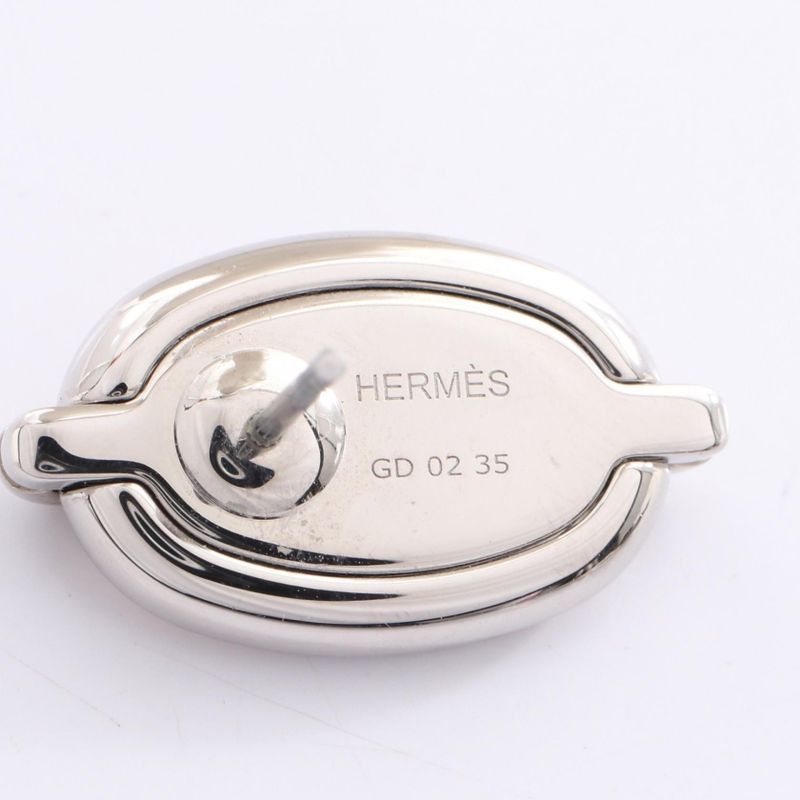 Hermes Earrings Mini Maillon Cles Stainless Steel Earrings Ladies Used A