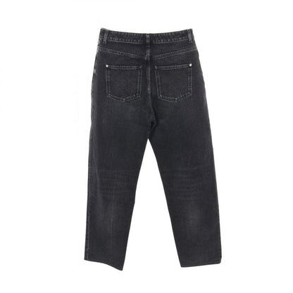 Chanel Denim Pants With Camellia Buttons Cotton Pants Women's Used B