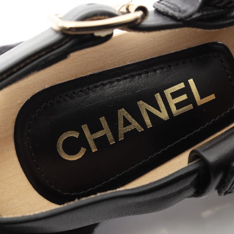 Chanel Sandals Coco Mark Leather Sandals Women's Used A