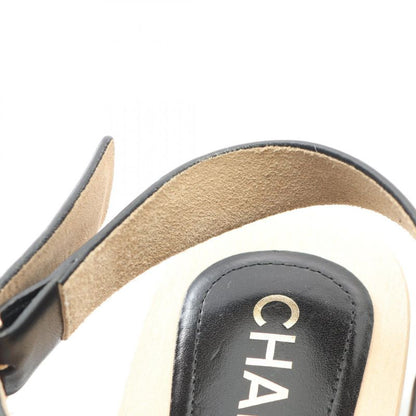 Chanel Sandals Coco Mark Leather Sandals Women's Used A