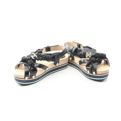 Chanel Sandals Coco Mark Leather Sandals Women's Used A