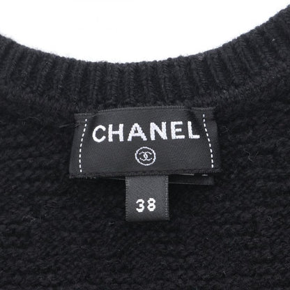 Chanel Dress Coco Mark Chain Trim Black Other Knit Dress Women's Used A
