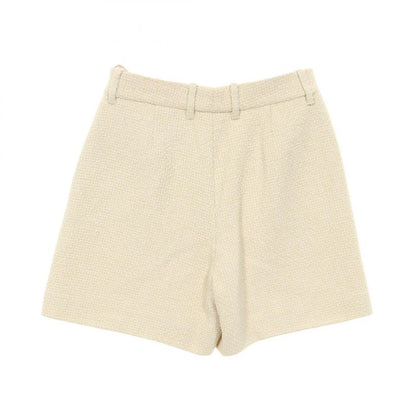 Gucci Pants Tweed Short Light Beige Cotton Rayon Tweed Short Pants Women's Used