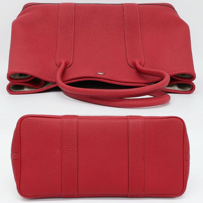 Hermes Garden Party PM Handbag Red Silver-hardware Negonda T Stamp