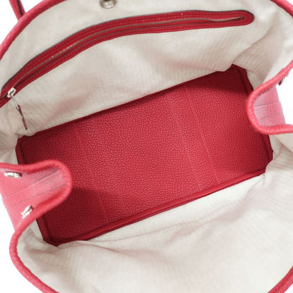 Hermes Garden Party PM Handbag Red Silver-hardware Negonda T Stamp