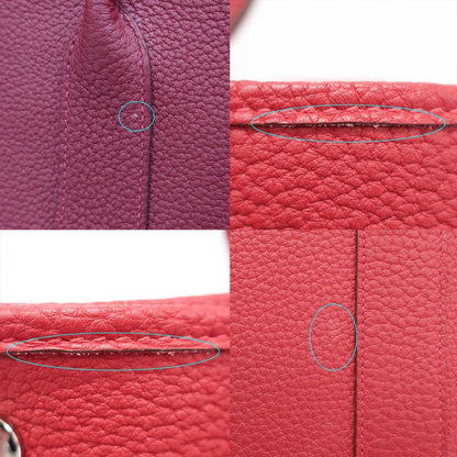 Hermes Garden Party PM Handbag Red Silver-hardware Negonda T Stamp