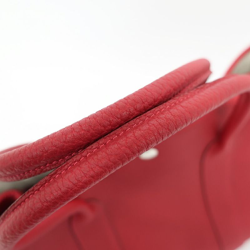 Hermes Garden Party PM Handbag Red Silver-hardware Negonda T Stamp