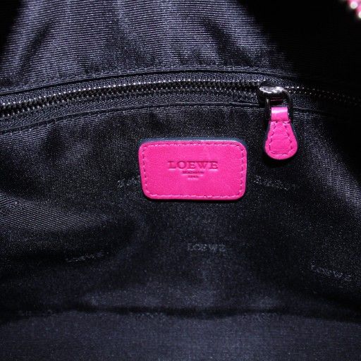 Loewe Handbag Nylon Leather Padlock Key Pink BB • OH