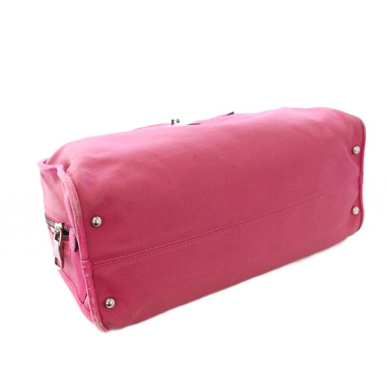 Loewe Handbag Nylon Leather Padlock Key Pink BB • OH