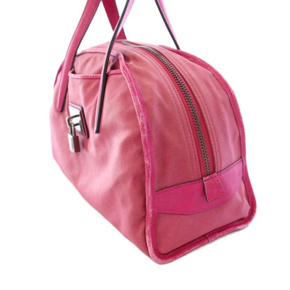 Loewe Handbag Nylon Leather Padlock Key Pink BB • OH