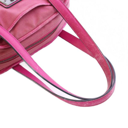 Loewe Handbag Nylon Leather Padlock Key Pink BB • OH