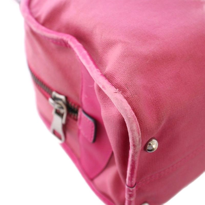 Loewe Handbag Nylon Leather Padlock Key Pink BB • OH