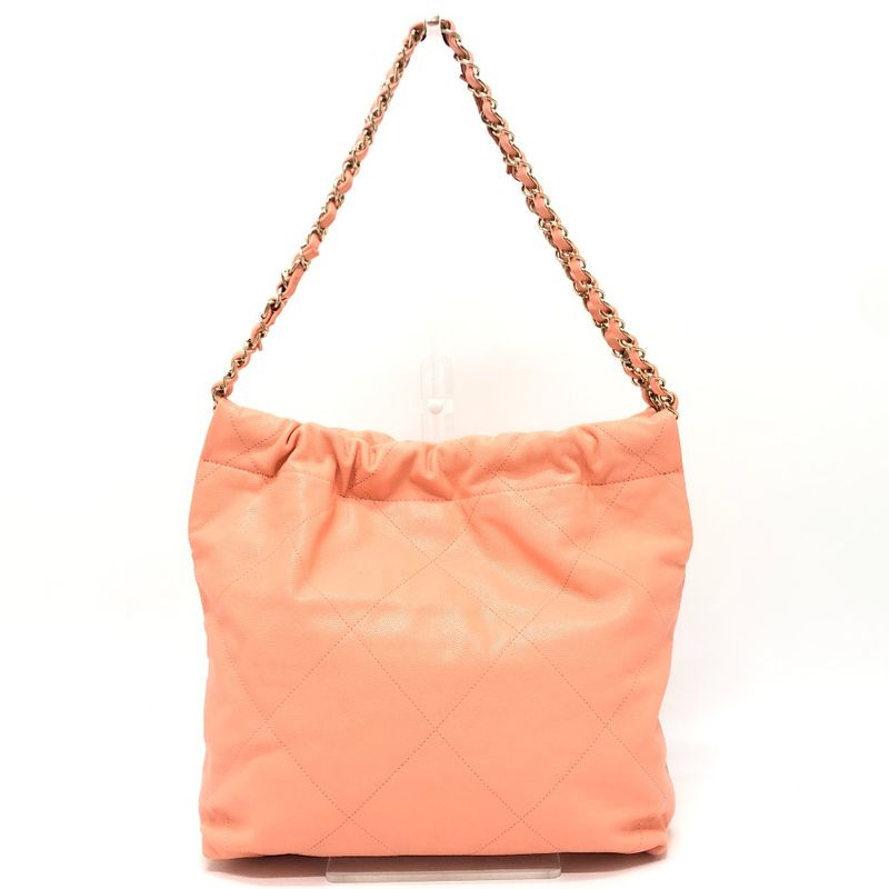 Chanel Shoulder Bag Chanel 22 Small As3260 Caviar Skin Coral Pink