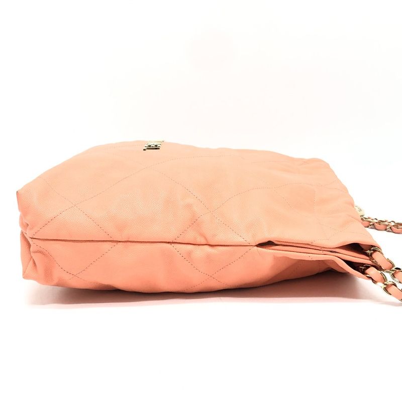 Chanel Shoulder Bag Chanel 22 Small As3260 Caviar Skin Coral Pink