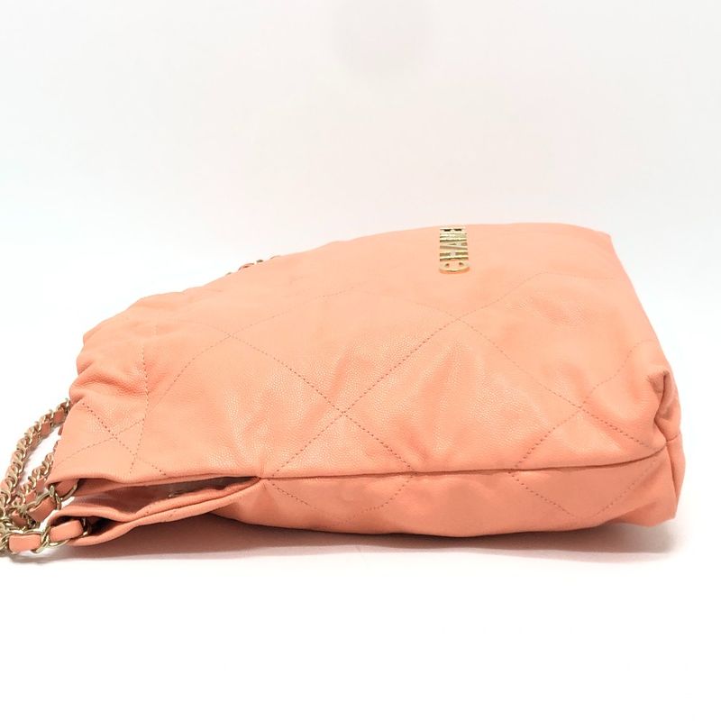 Chanel Shoulder Bag Chanel 22 Small As3260 Caviar Skin Coral Pink