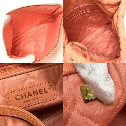 Chanel Shoulder Bag Chanel 22 Small As3260 Caviar Skin Coral Pink