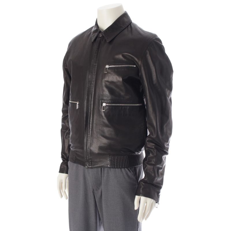 Dior Homme 12 Years Ash Period Lamb Leather Chris Van Ash Zip Up Blouson Jacket