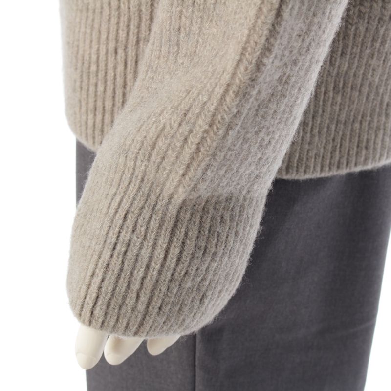 Bottega Veneta Men's 21AW Wool Mock Neck Knit Sweater Tops 680133 Gray M
