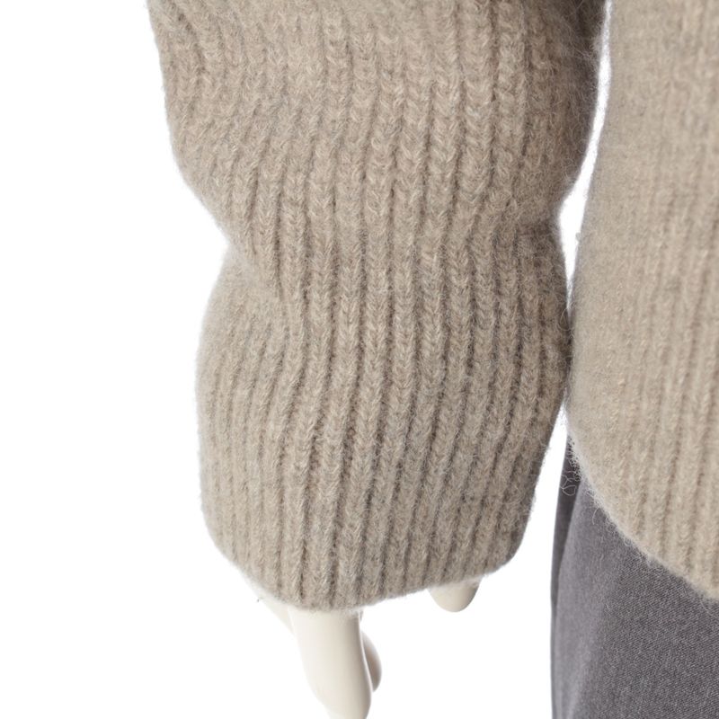 Bottega Veneta Men's 21AW Wool Mock Neck Knit Sweater Tops 680133 Gray M