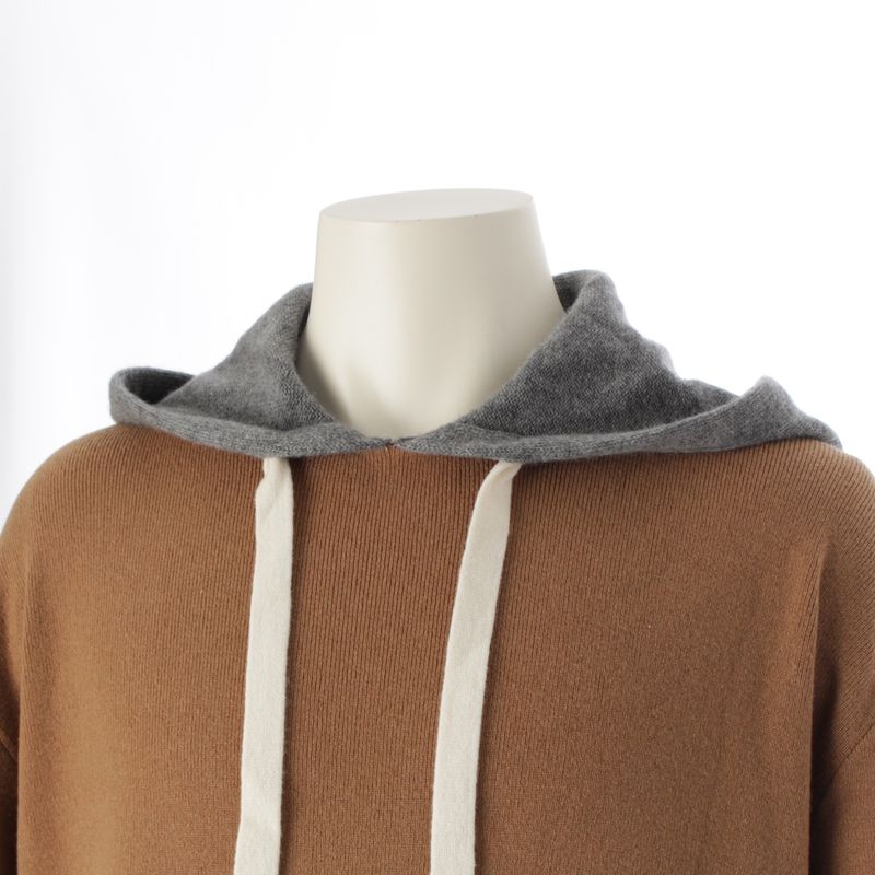 Loewe 19AW Cashmere Oversized Hood Knit Parka Hoodie Pullover Tops H3299900co