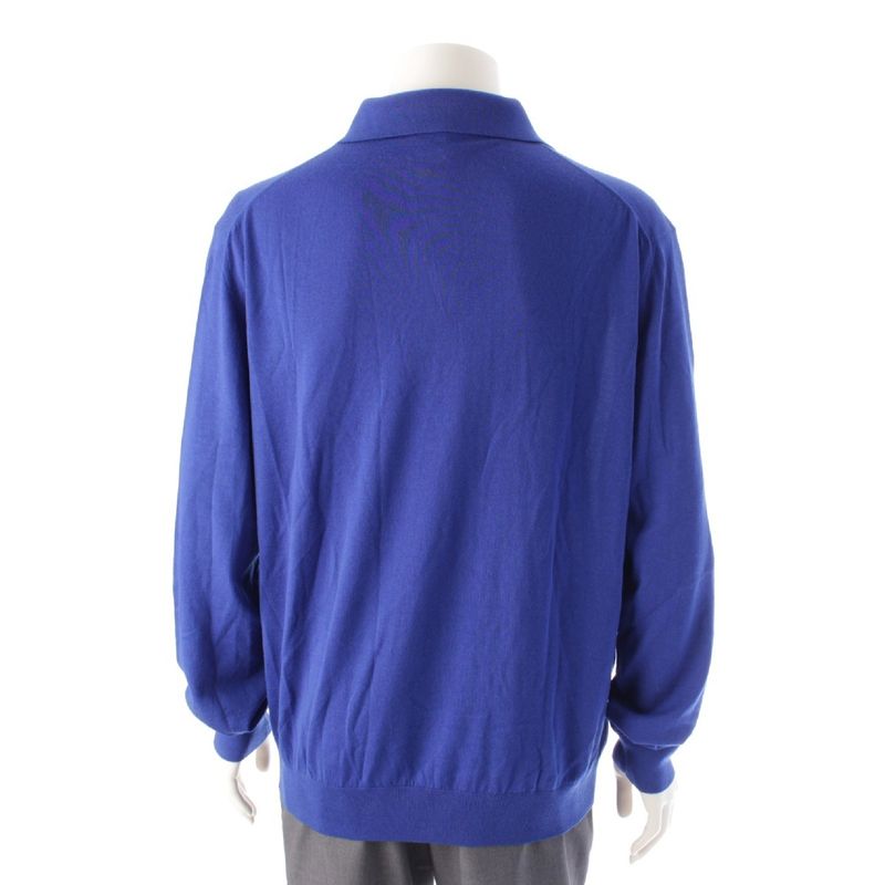 Loewe Wool Anagram Embroidered Logo Long Sleeve Knit Polo Shirt Tops H3179040co