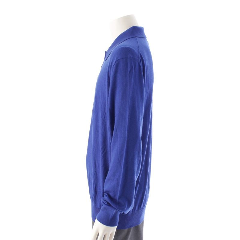 Loewe Wool Anagram Embroidered Logo Long Sleeve Knit Polo Shirt Tops H3179040co