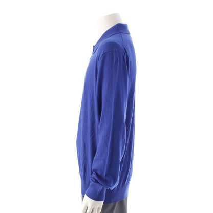 Loewe Wool Anagram Embroidered Logo Long Sleeve Knit Polo Shirt Tops H3179040co