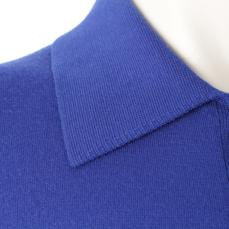 Loewe Wool Anagram Embroidered Logo Long Sleeve Knit Polo Shirt Tops H3179040co